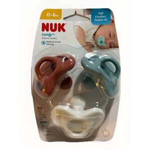 NUK Comfy Medical Grade Silicone Pacifier 0-6 Months Orthodontic 3 Pack BPA Free